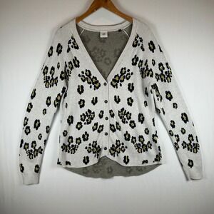 Cabi Leopard Print Button Down Cardigan‎ Kiki Sweater Large Women's 5277